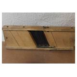 Antique Wooden Cabbage Slicer with Sliding Box and Steel Blades