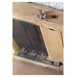 Antique Wooden Cabbage Slicer with Sliding Box and Steel Blades