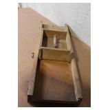 Antique Wooden Cabbage Slicer with Sliding Box and Steel Blades