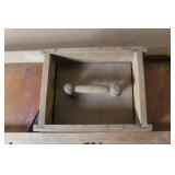Antique Wooden Cabbage Slicer with Sliding Box and Steel Blades