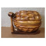 Vintage Mabini Handicraft Kiln Dried Monkey Pod Nut Bowl with Mallet