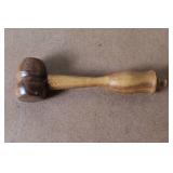 Vintage Mabini Handicraft Kiln Dried Monkey Pod Nut Bowl with Mallet