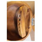 Vintage Mabini Handicraft Kiln Dried Monkey Pod Nut Bowl with Mallet