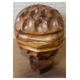 Vintage Mabini Handicraft Kiln Dried Monkey Pod Nut Bowl with Mallet