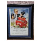 Set of 4 Framed Vintage Coca-Cola Advertisement Prints