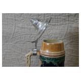 German Beer Stein with Pewter Lid and Relief Scene Tanz auf der Alm