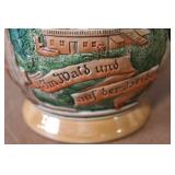 Pair of Vintage German Beer Steins with Pewter Lids