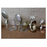 Set of 4 German Beer Steins with Pewter Lids Assorted Designs