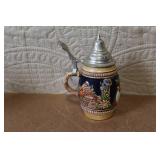 Set of 4 German Beer Steins with Pewter Lids Assorted Designs