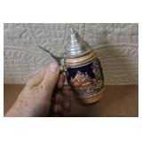 Set of 4 German Beer Steins with Pewter Lids Assorted Designs