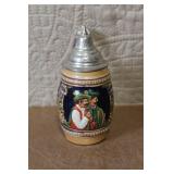 Set of 4 German Beer Steins with Pewter Lids Assorted Designs