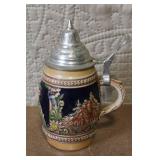 Set of 4 German Beer Steins with Pewter Lids Assorted Designs