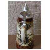 Set of 4 German Beer Steins with Pewter Lids Assorted Designs