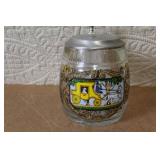 Set of 4 German Beer Steins with Pewter Lids Assorted Designs