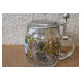 Set of 4 German Beer Steins with Pewter Lids Assorted Designs