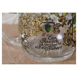 Set of 4 German Beer Steins with Pewter Lids Assorted Designs
