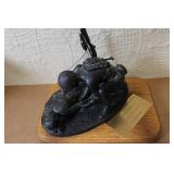 Military Medic Service Appreciation Sculpture with Wood Base and Plaque