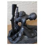 Military Medic Service Appreciation Sculpture with Wood Base and Plaque