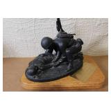 Military Medic Service Appreciation Sculpture with Wood Base and Plaque
