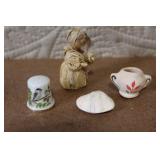 Collection of Miniature Animal Figurines, Angels, Bears, and Trinkets