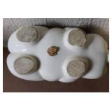 Vintage Ceramic Piggy Bank with Floral Accents