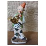 Collection of 10 Colorful Clown Figurines with Porcelain and Marble Accents