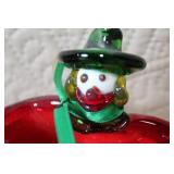 Collection of 10 Colorful Clown Figurines with Porcelain and Marble Accents