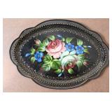 Set of 4 Russian Hand Painted Lacquer Boxes and Trays