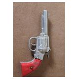 Set of 3 Vintage Toy Cap Guns with Red and Silver Finish