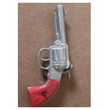 Set of 3 Vintage Toy Cap Guns with Red and Silver Finish