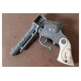 Vintage Western Style Toy Cap Gun with Embossed Leather Holster