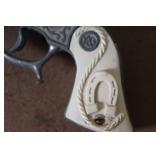 Vintage Western Style Toy Cap Gun with Embossed Leather Holster