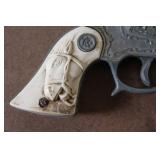 Vintage Western Style Toy Cap Gun with Embossed Leather Holster
