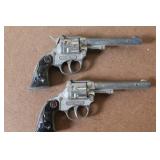 Pair of Vintage Sure Shot Toy Cap Guns with Western Design Grips