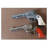 Lot of 2 Vintage Hubley Cap Guns with Western Engraving