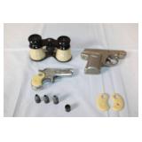 Vintage Toy Cap Guns, Binoculars, and Accessories Set
