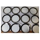 Gemini Fine China Dinnerware Set Made in Japan, Black and Silver Trim