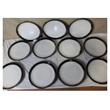 Gemini Fine China Dinnerware Set Made in Japan, Black and Silver Trim