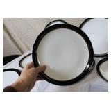 Gemini Fine China Dinnerware Set Made in Japan, Black and Silver Trim