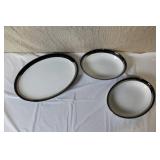 Gemini Fine China Dinnerware Set Made in Japan, Black and Silver Trim