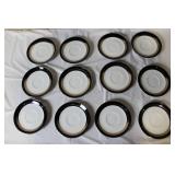 Gemini Fine China Dinnerware Set Made in Japan, Black and Silver Trim