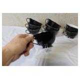 Gemini Fine China Dinnerware Set Made in Japan, Black and Silver Trim