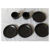 Gemini Fine China Dinnerware Set Made in Japan, Black and Silver Trim