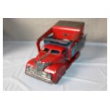Vintage Buddy L Pressed Steel Toy Dump Truck with Plow