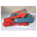 Vintage Buddy L Pressed Steel Toy Dump Truck with Plow