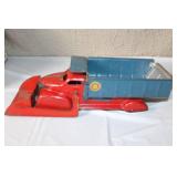 Vintage Buddy L Pressed Steel Toy Dump Truck with Plow