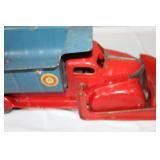 Vintage Buddy L Pressed Steel Toy Dump Truck with Plow