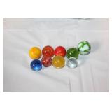 Large Assorted Collection of Vintage and Modern Glass Marbles in Jars and Bag