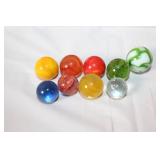 Large Assorted Collection of Vintage and Modern Glass Marbles in Jars and Bag