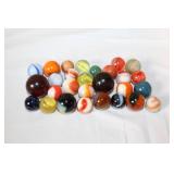 Large Assorted Collection of Vintage and Modern Glass Marbles in Jars and Bag